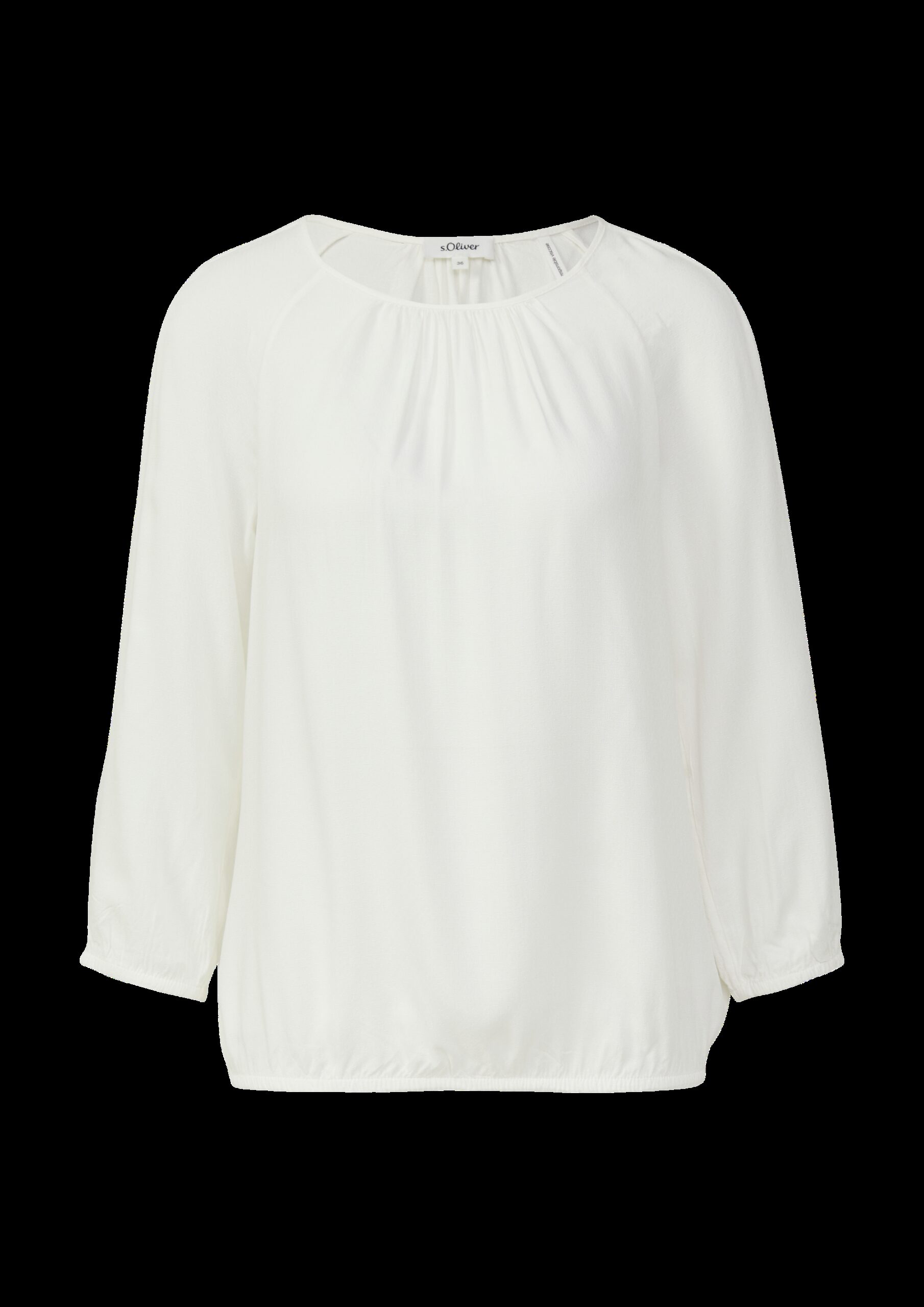 Strukturierte Viskose-Bluse mit Raff-Details