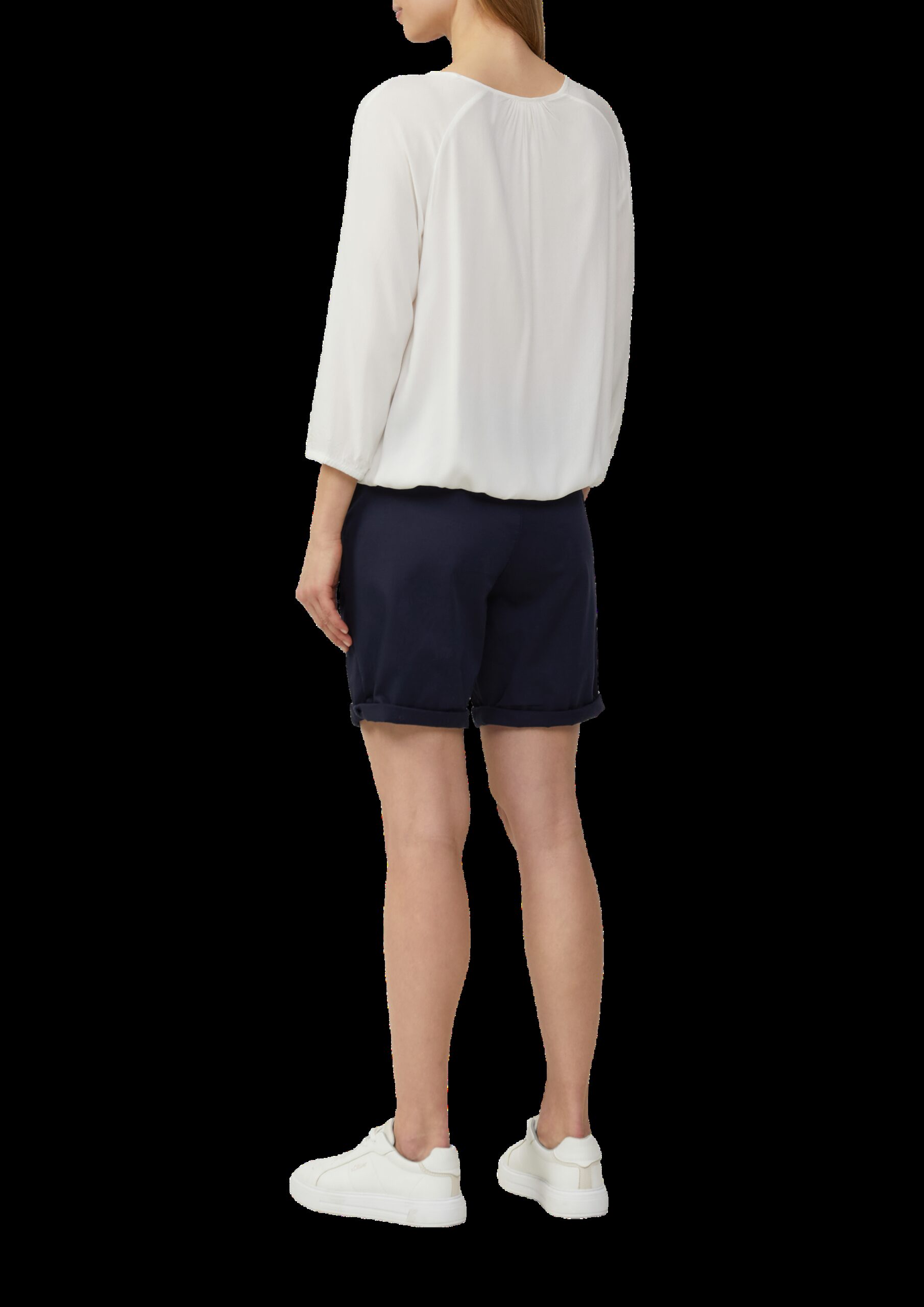 Strukturierte Viskose-Bluse mit Raff-Details