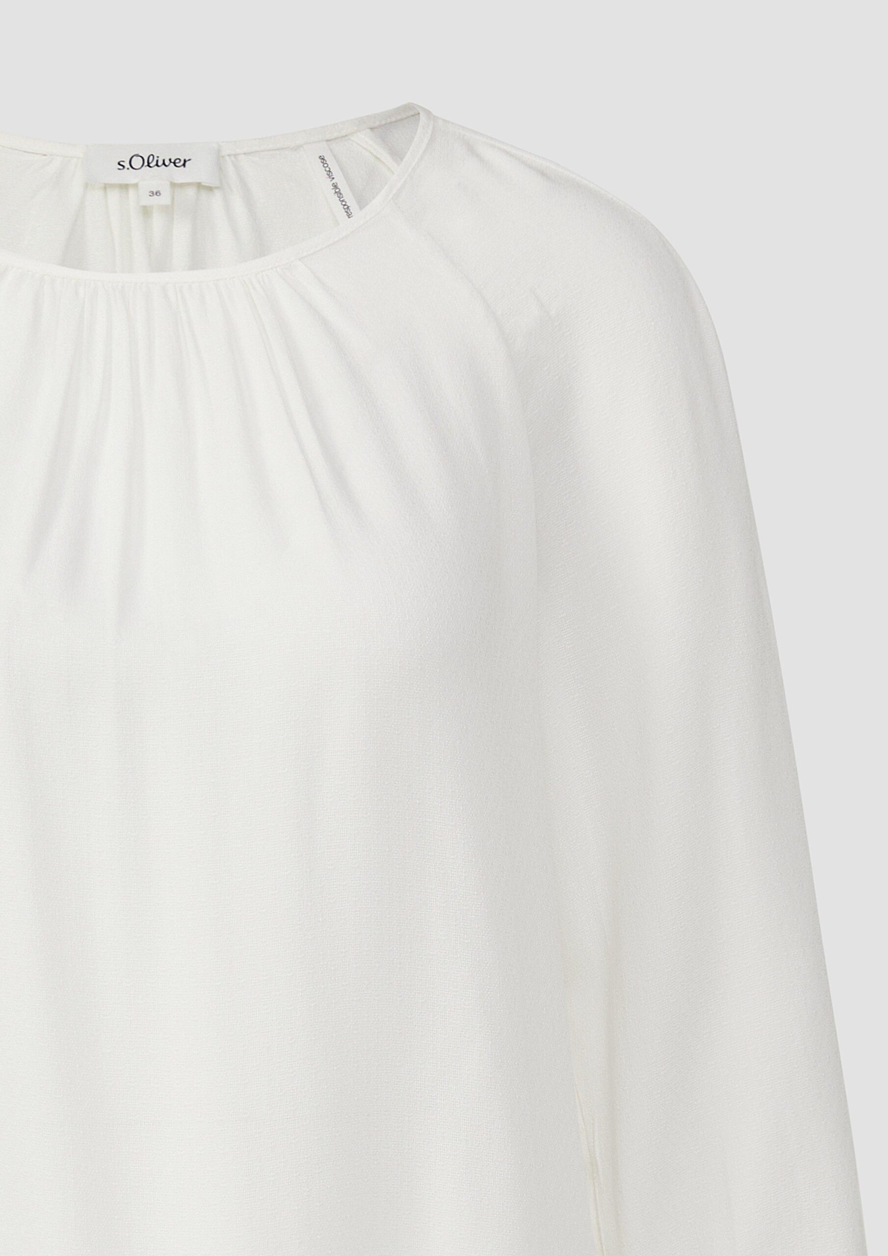 Strukturierte Viskose-Bluse mit Raff-Details