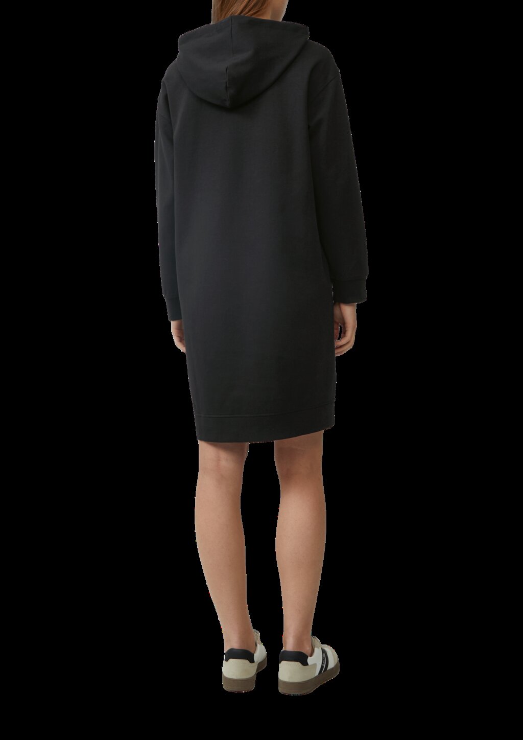 Sweatkleid mit seitlichen Eingrifftaschen und Kapuze