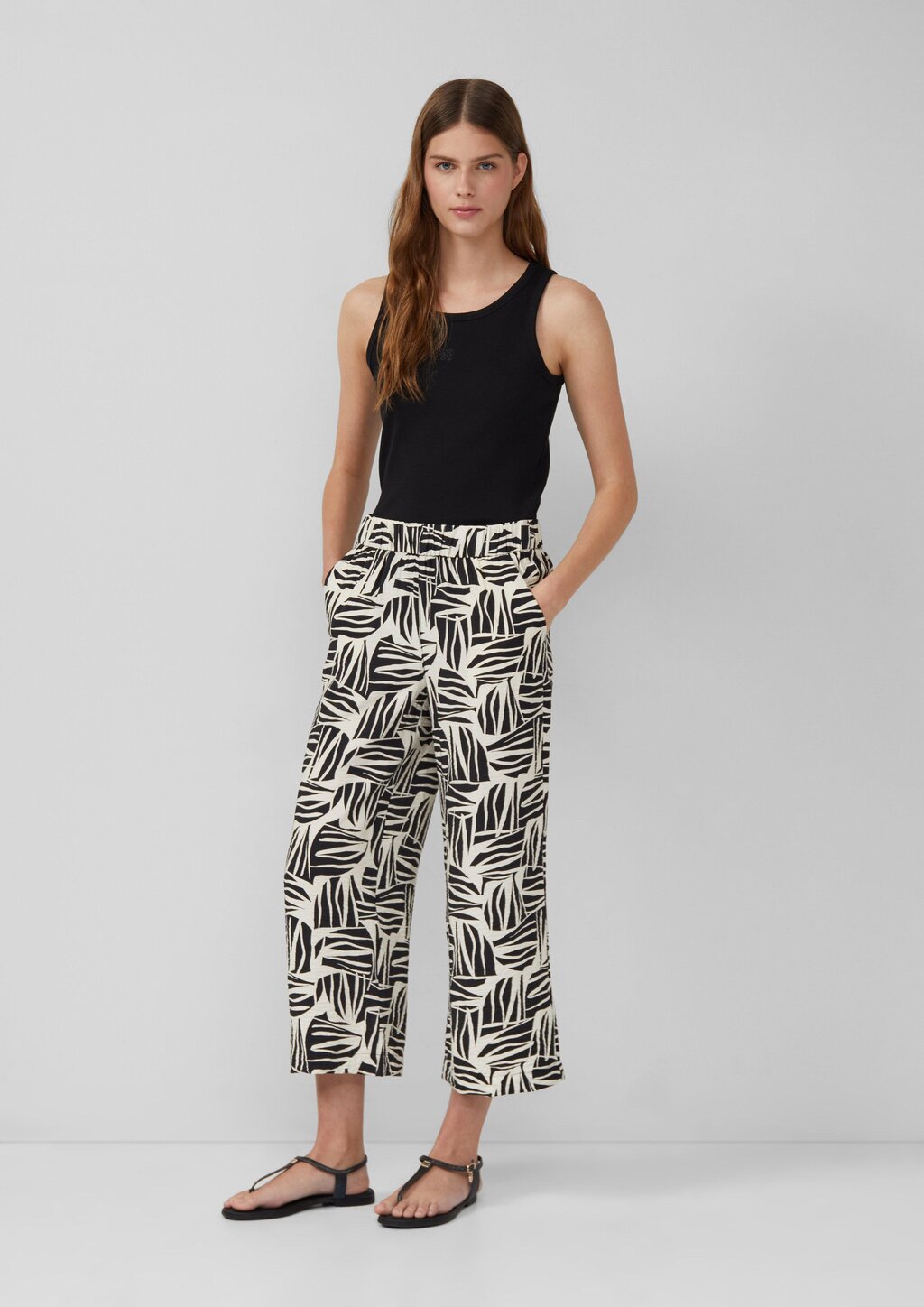 Culotte aus Viskosemix mit All-over-Print