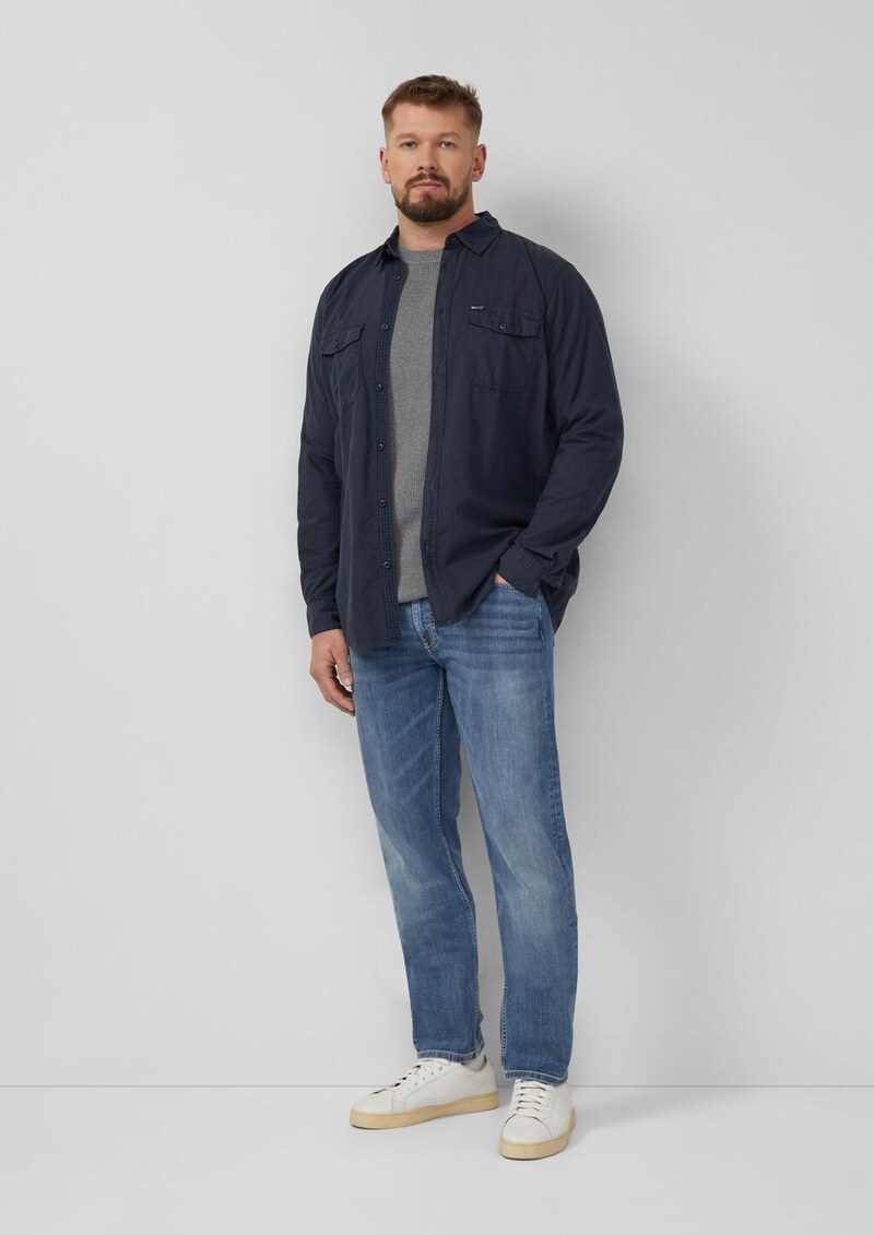 Baumwollpullover mit Raglanärmeln und Logo-Patch