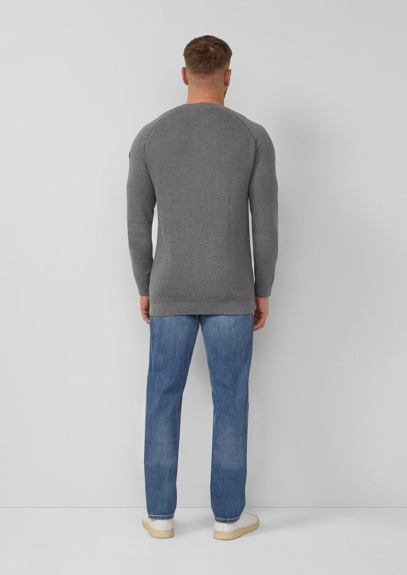Baumwollpullover mit Raglanärmeln und Logo-Patch