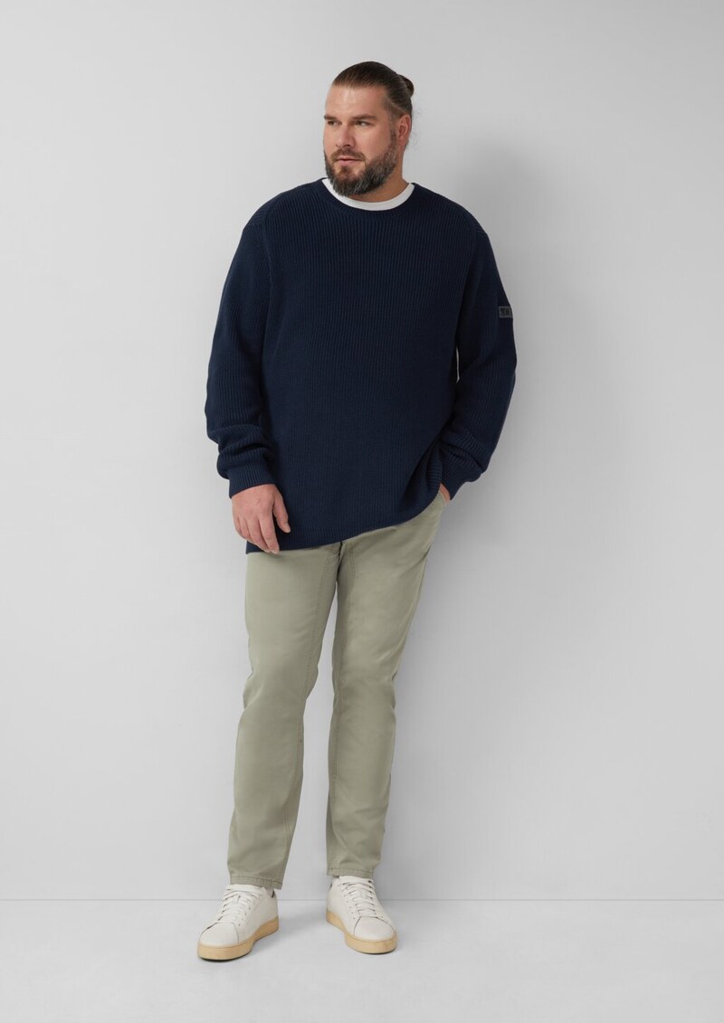 Baumwollhose aus Twill mit Ziernaht