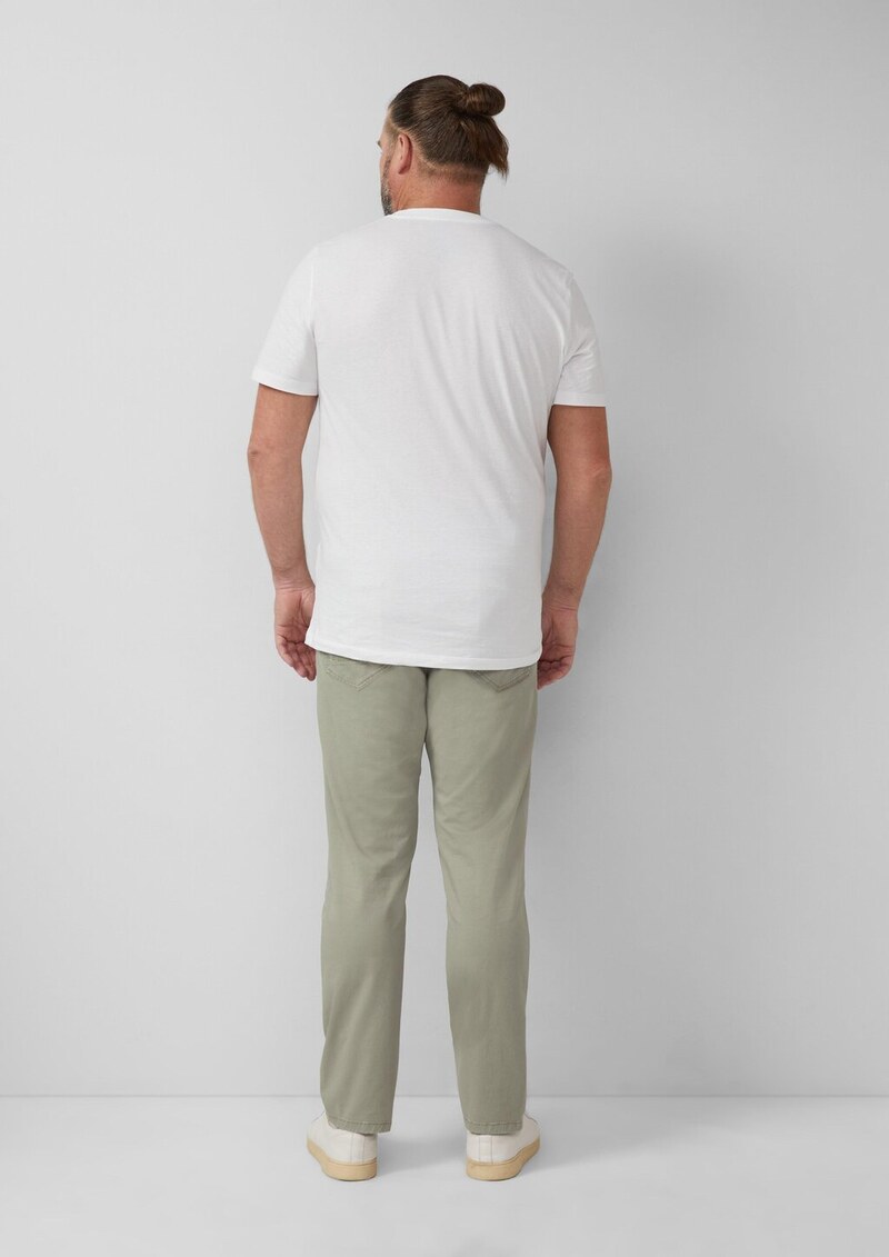 Baumwollhose aus Twill mit Ziernaht