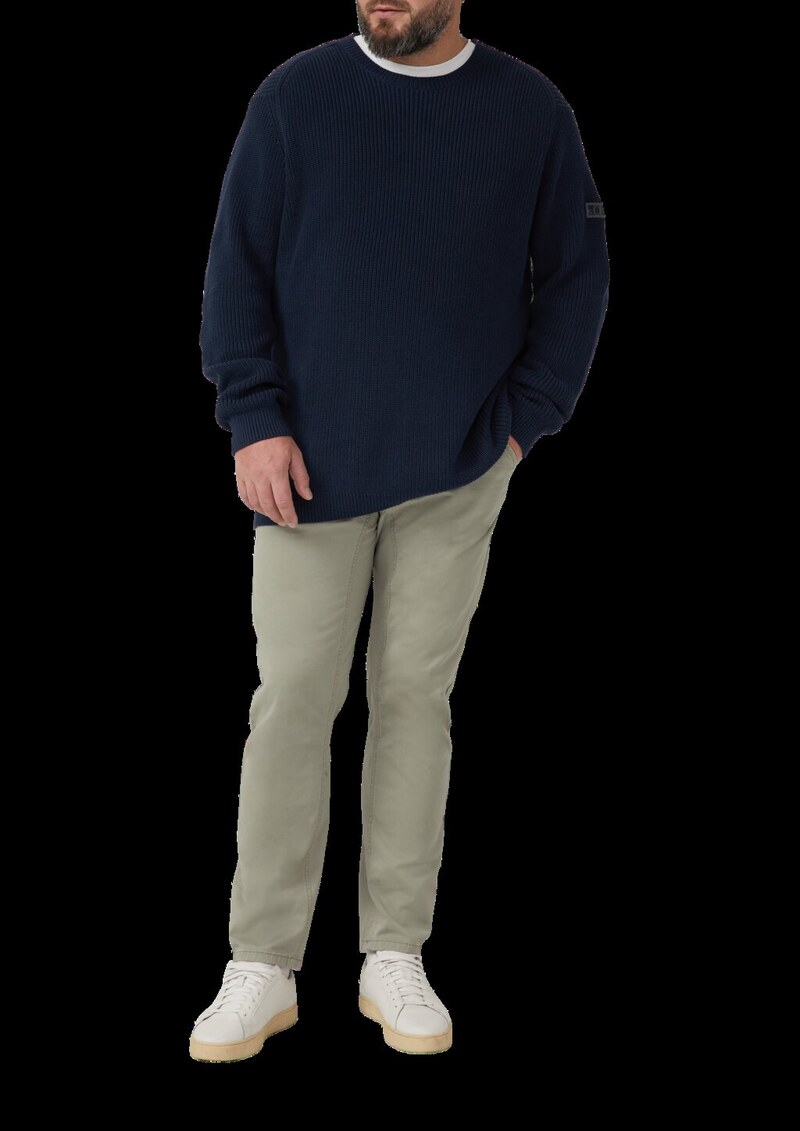 Baumwollhose aus Twill mit Ziernaht