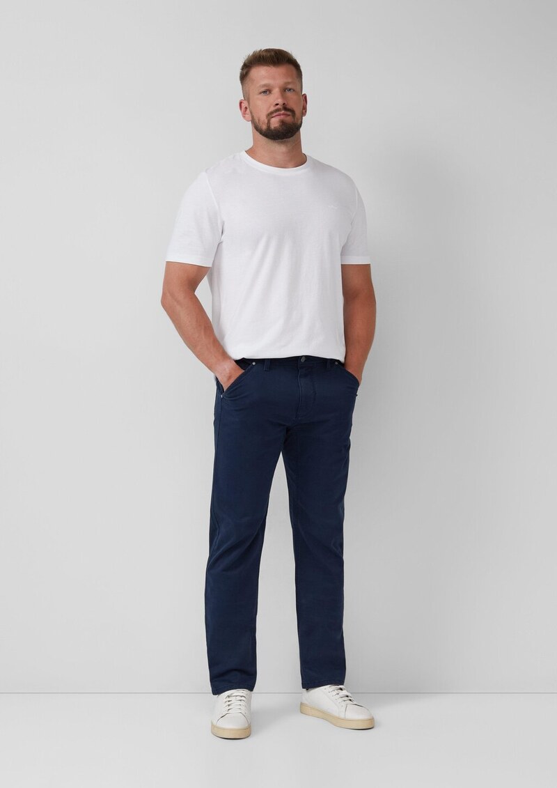 Chinohose aus Baumwollmix mit Logo-Details