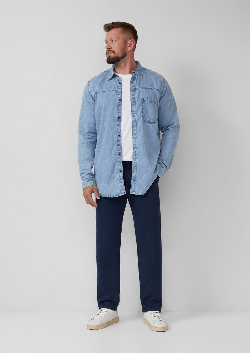 Chinohose aus Baumwollmix mit Logo-Details