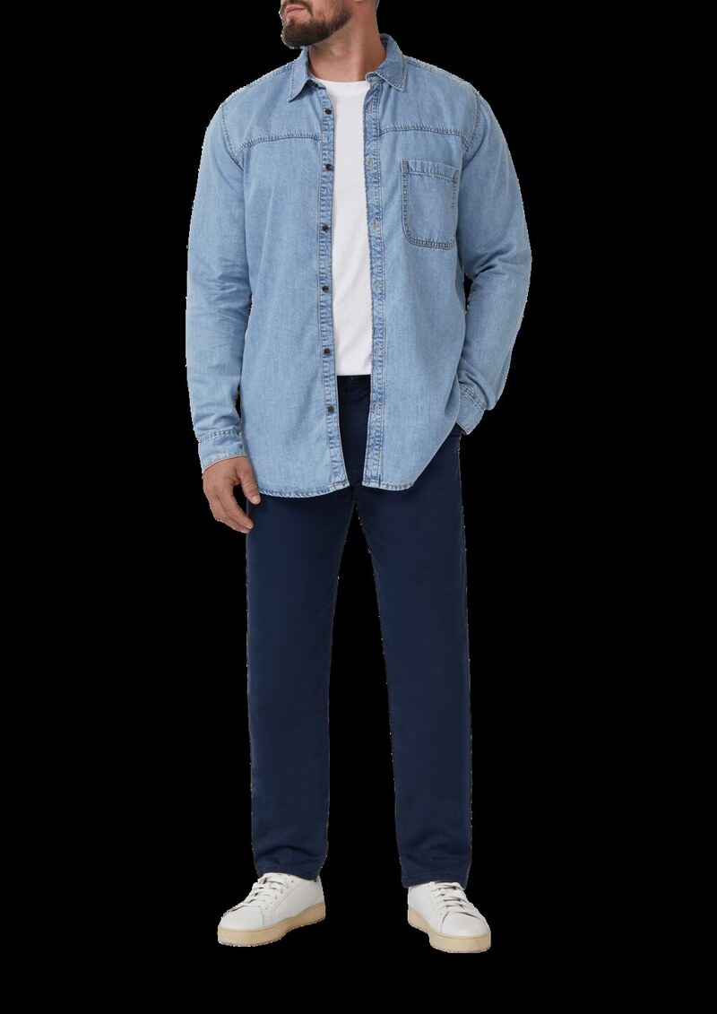 Chinohose aus Baumwollmix mit Logo-Details