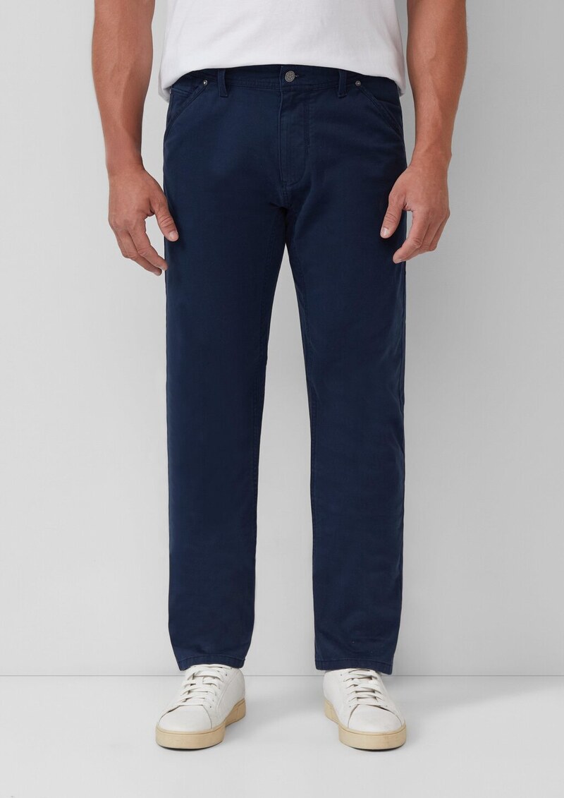 Chinohose aus Baumwollmix mit Logo-Details