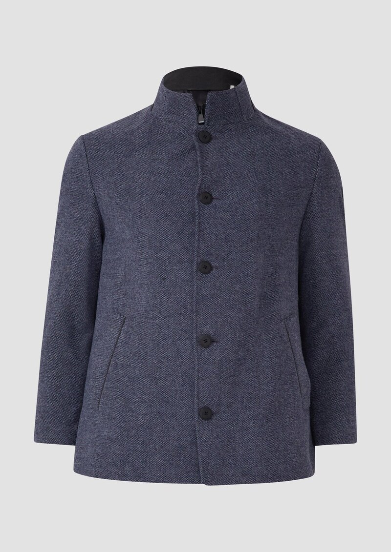 Strukturierter Mantel mit Wolle und fixiertem Insert