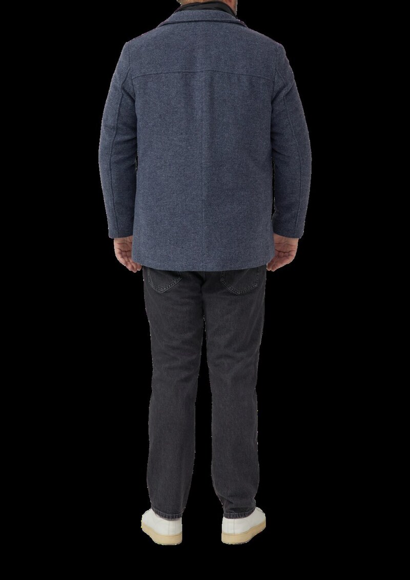 Strukturierter Mantel mit Wolle und fixiertem Insert