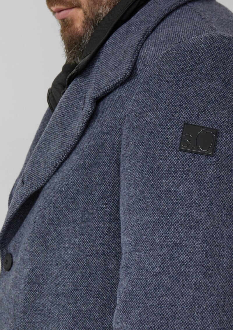 Strukturierter Mantel mit Wolle und fixiertem Insert