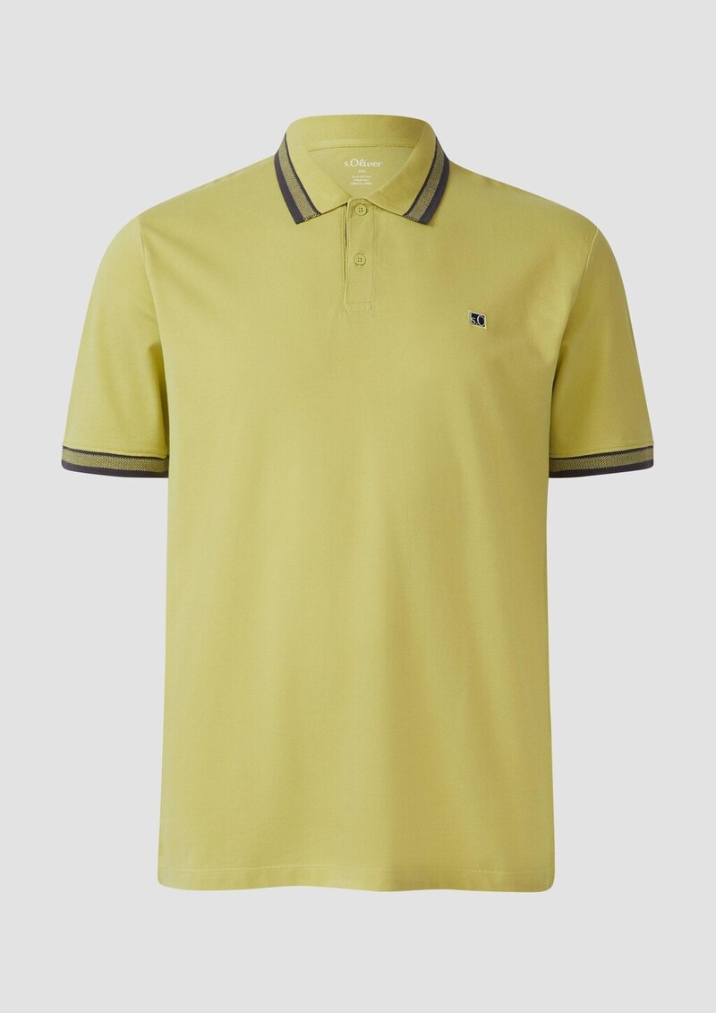 Poloshirt aus Baumwollpiqué mit Kontrast-Details