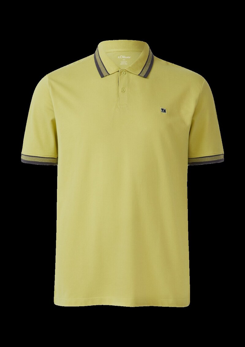 Poloshirt aus Baumwollpiqué mit Kontrast-Details