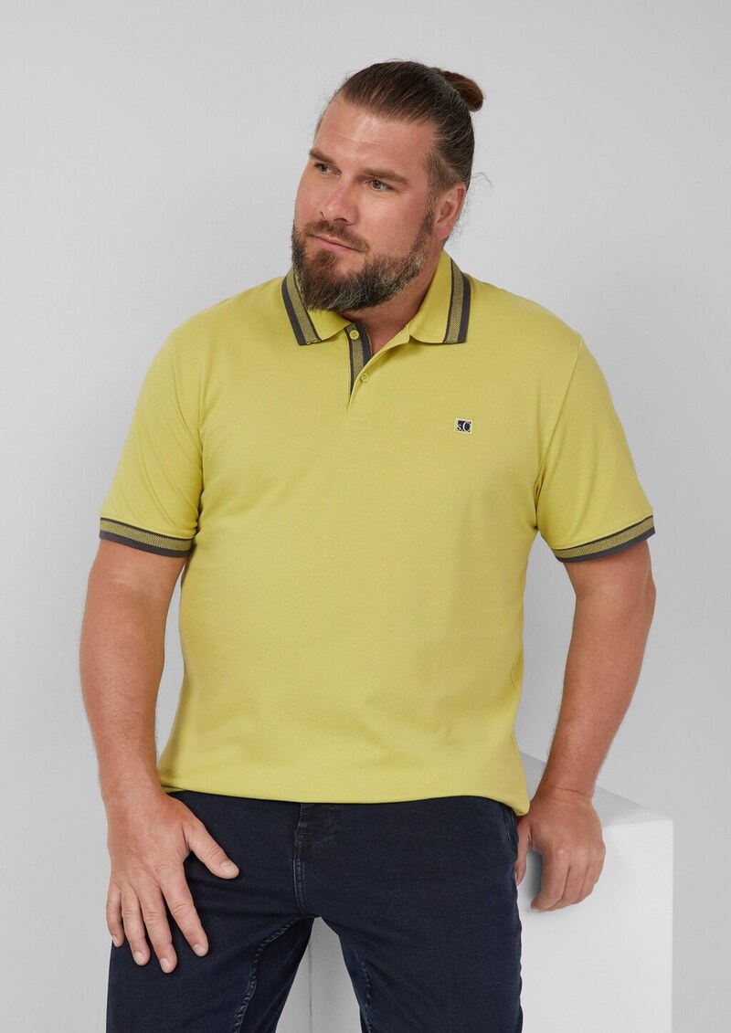Poloshirt aus Baumwollpiqué mit Kontrast-Details
