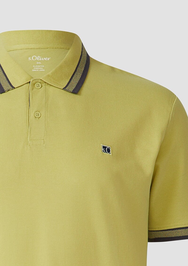 Poloshirt aus Baumwollpiqué mit Kontrast-Details