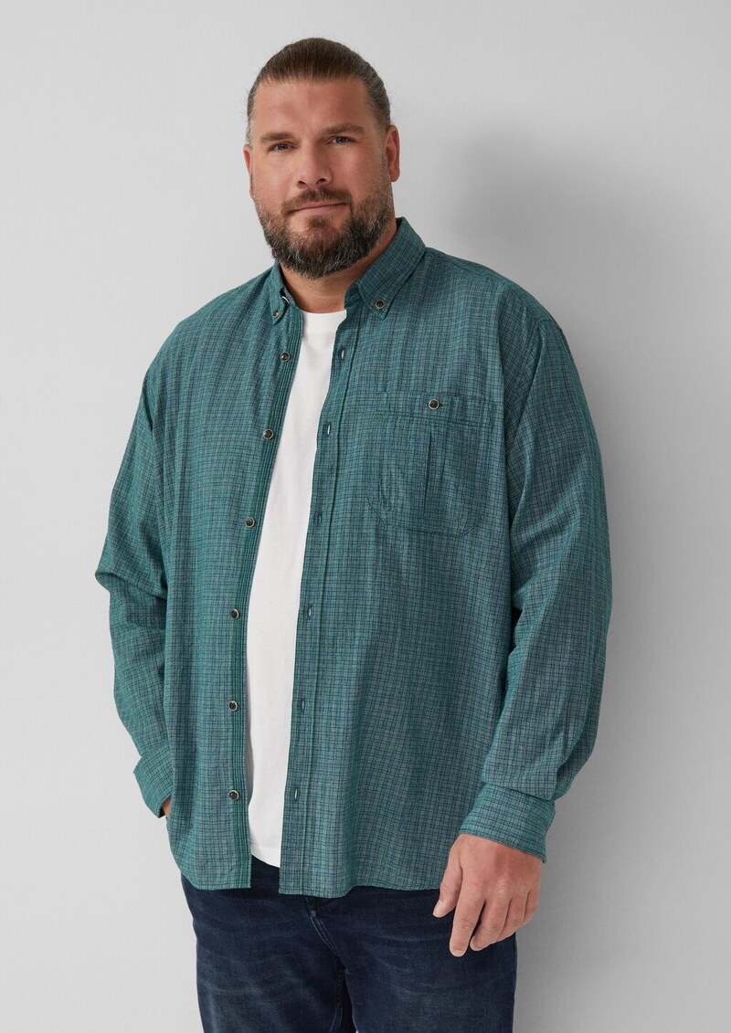 Regular Fit: Gewaschenes Hemd mit Karomuster