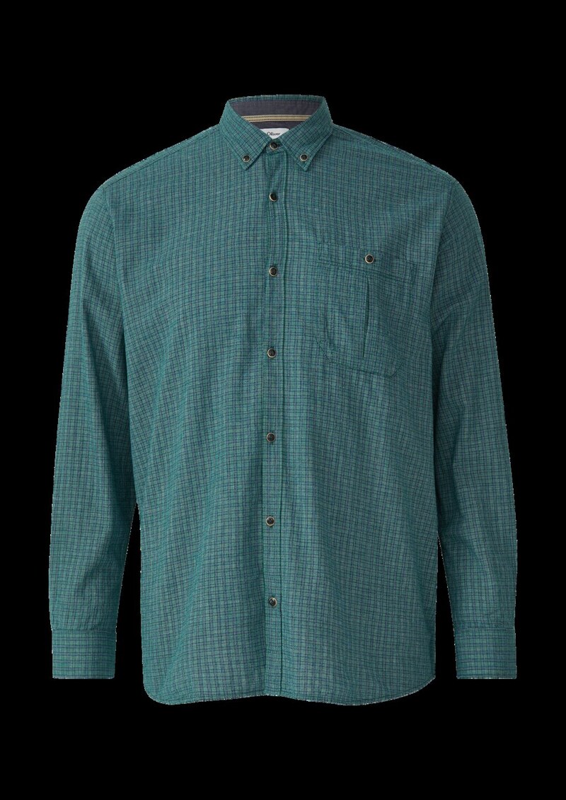 Regular Fit: Gewaschenes Hemd mit Karomuster