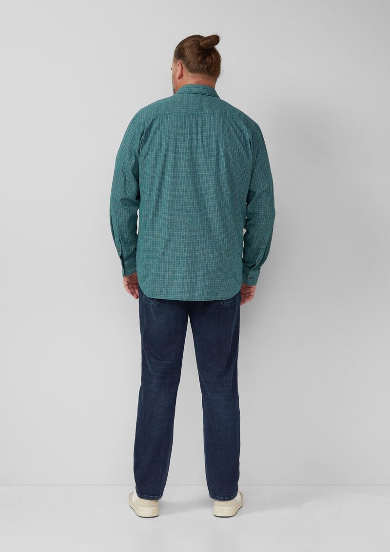 Regular Fit: Gewaschenes Hemd mit Karomuster