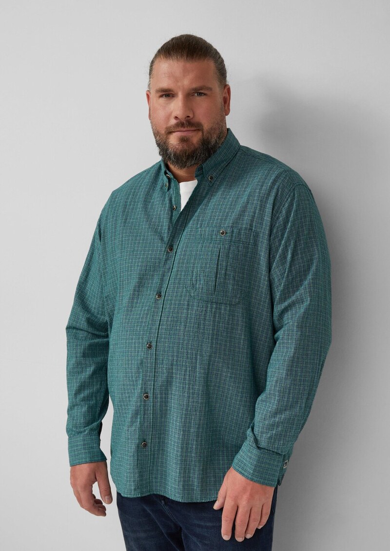 Regular Fit: Gewaschenes Hemd mit Karomuster