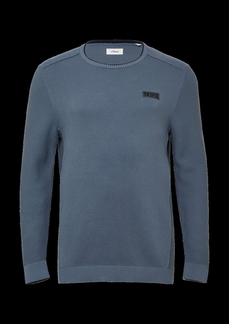 Strickpullover aus Baumwolle mit Struktur