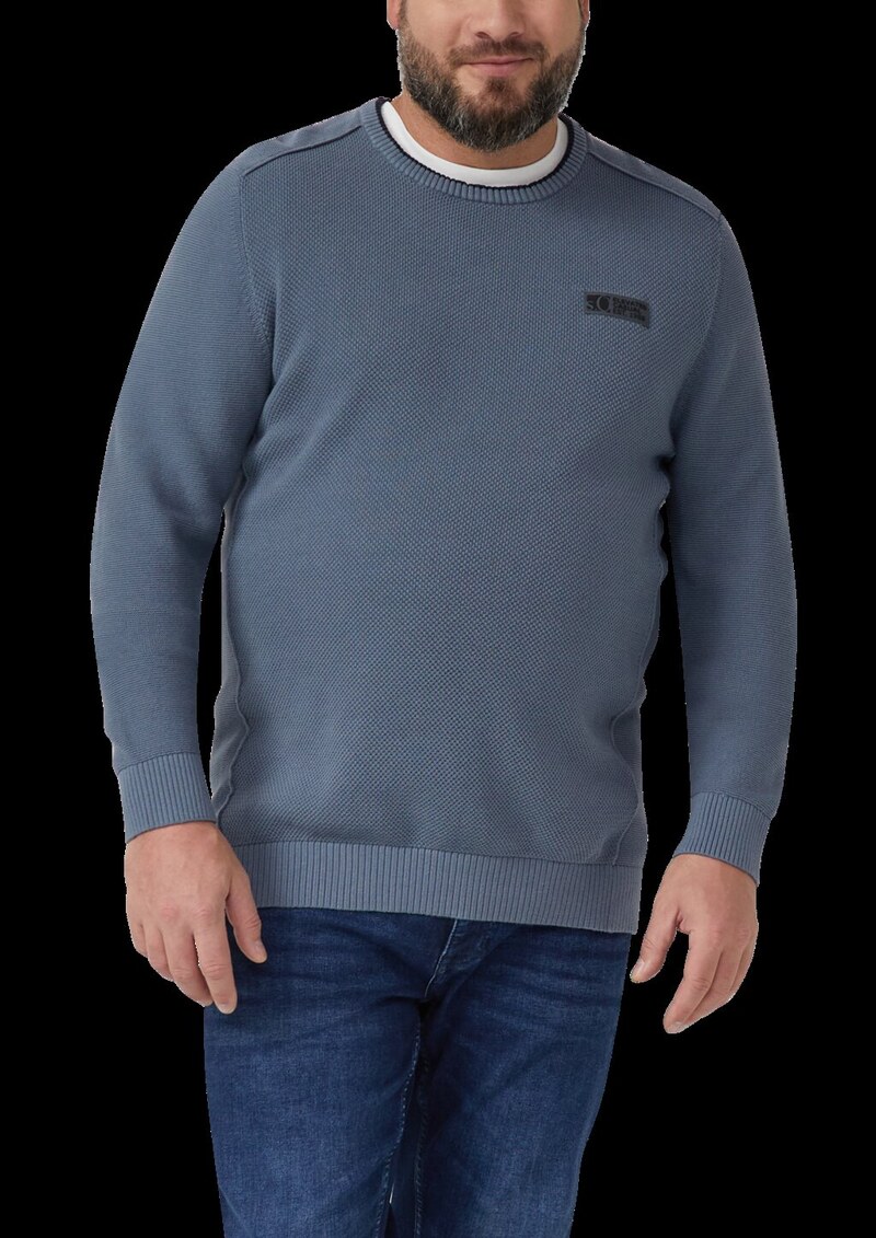 Strickpullover aus Baumwolle mit Struktur