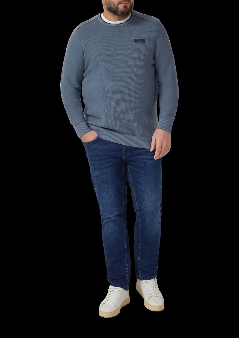 Strickpullover aus Baumwolle mit Struktur