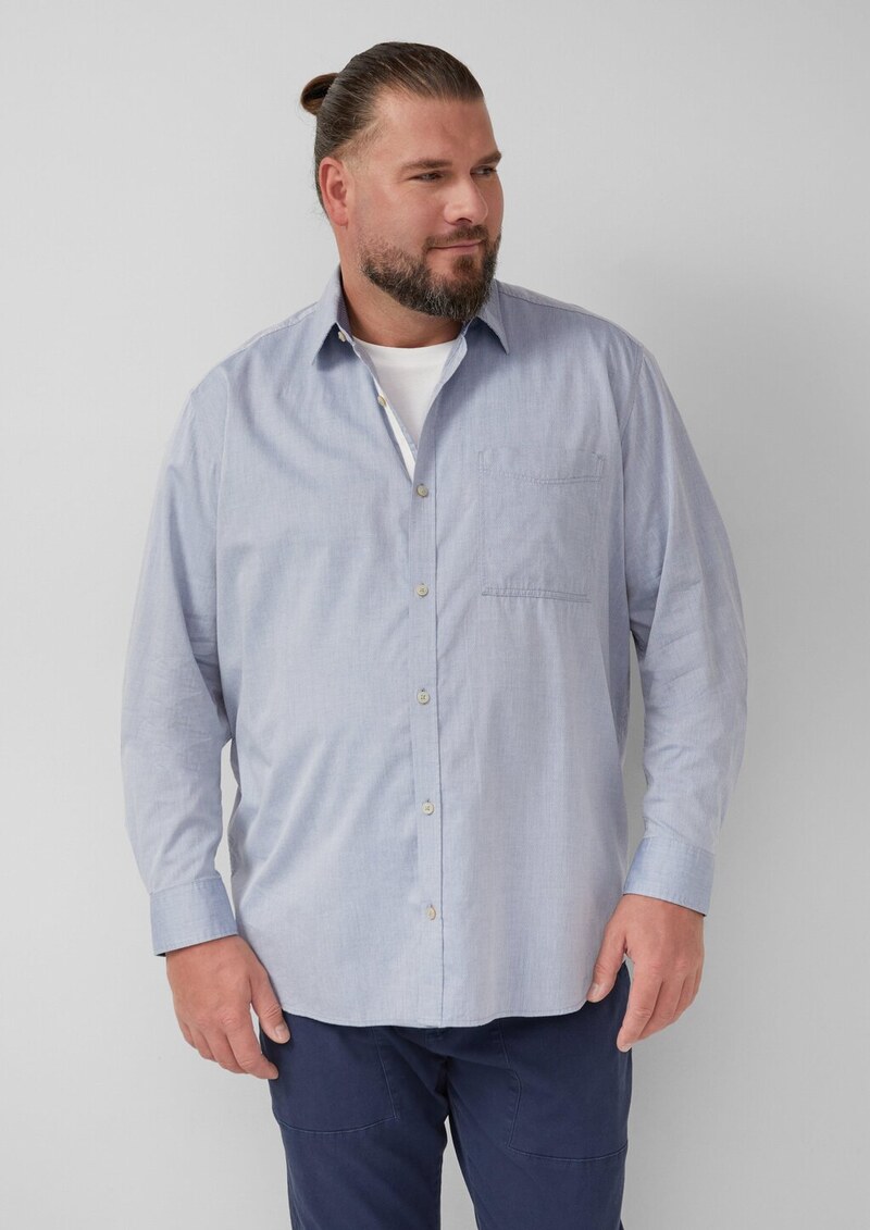 Regular Fit: Gewaschenes Hemd mit Brusttasche
