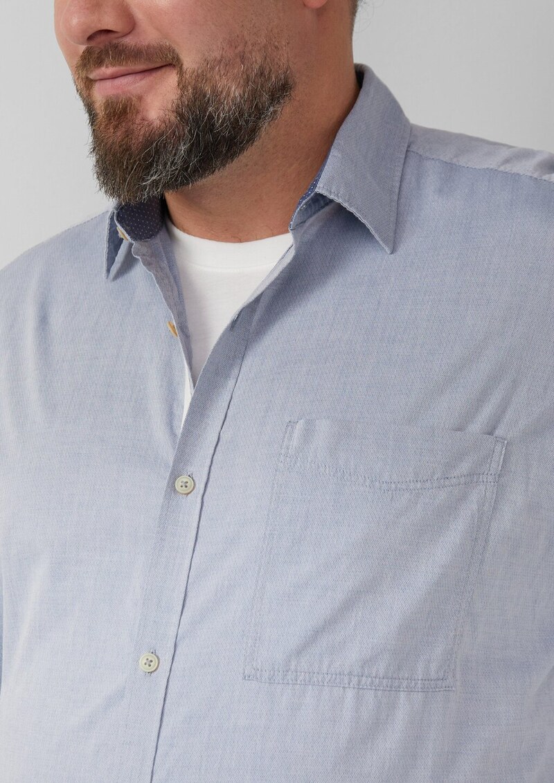 Regular Fit: Gewaschenes Hemd mit Brusttasche
