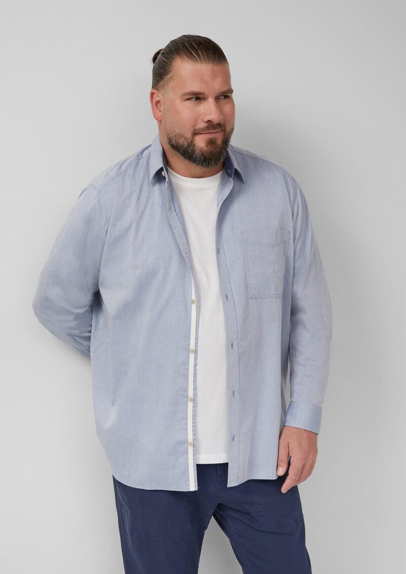 Regular Fit: Gewaschenes Hemd mit Brusttasche