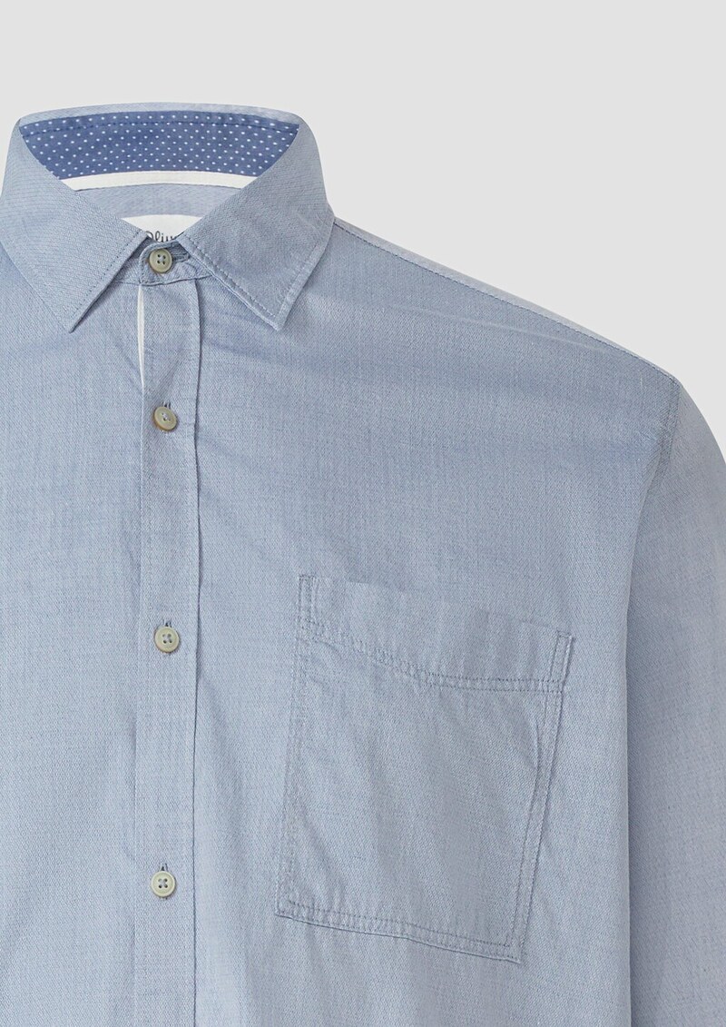 Regular Fit: Gewaschenes Hemd mit Brusttasche