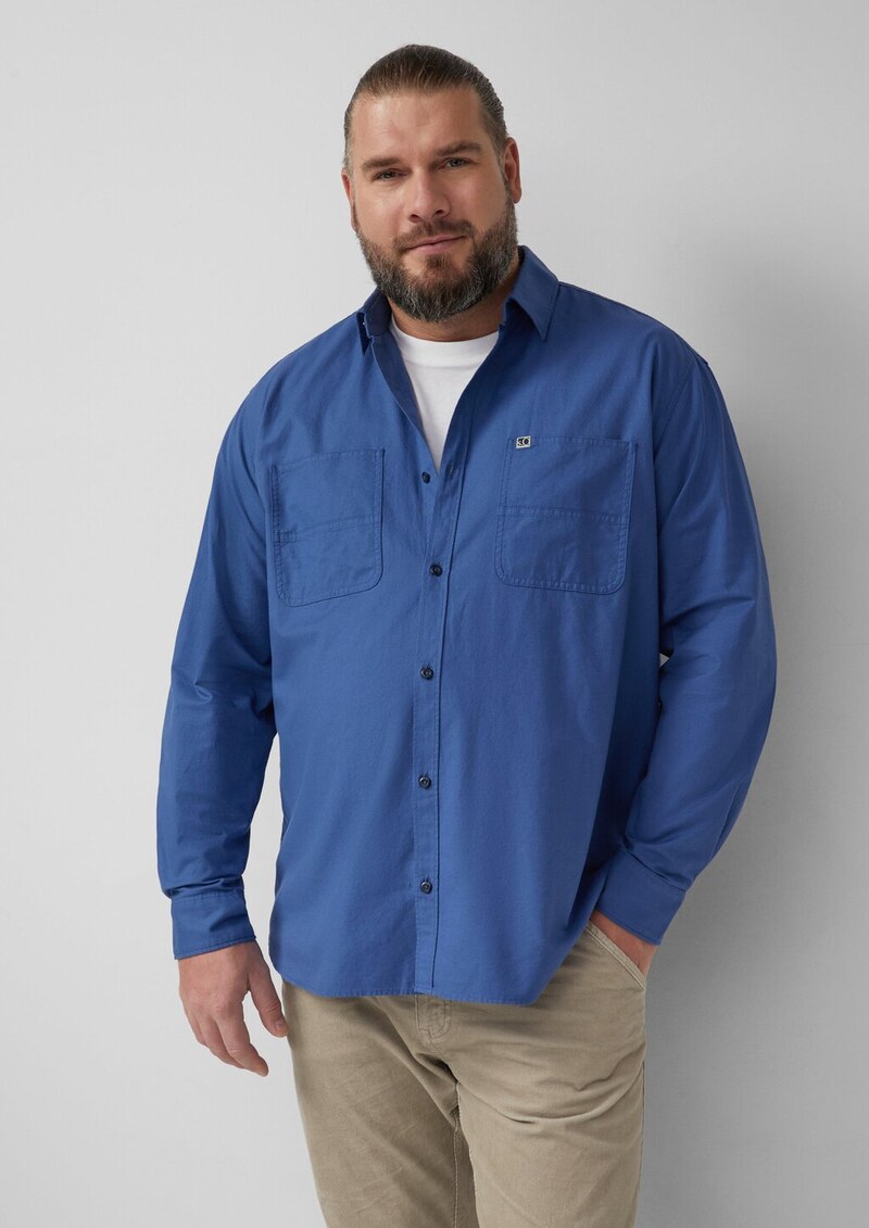 Regular Fit: Twillhemd mit Kentkragen und Brusttaschen