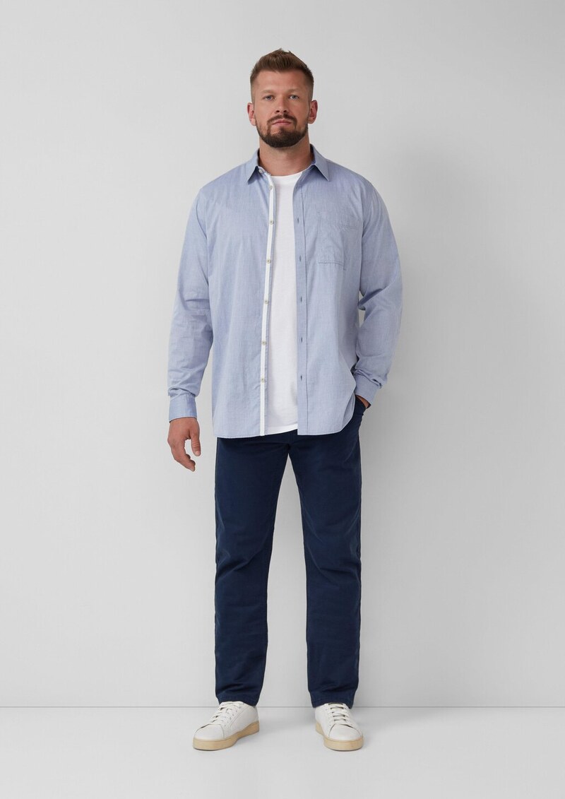 Regular Fit: Gewaschenes Hemd mit Button-Down-Kragen
