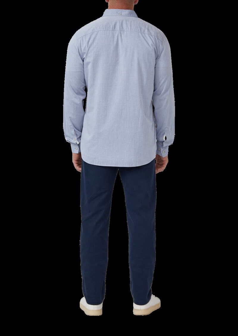 Regular Fit: Gewaschenes Hemd mit Button-Down-Kragen