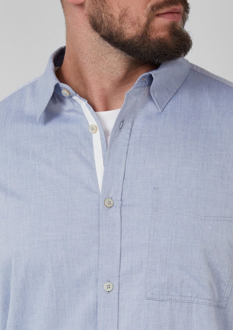 Regular Fit: Gewaschenes Hemd mit Button-Down-Kragen