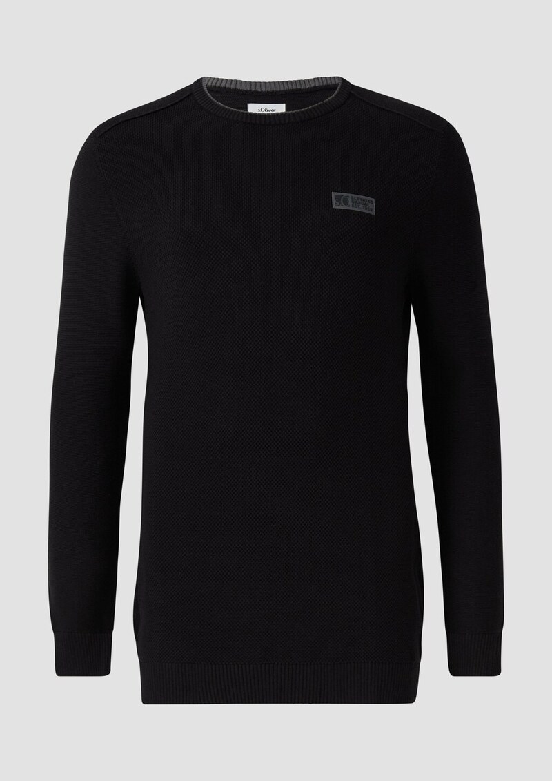 Strickpullover aus Baumwolle mit Struktur