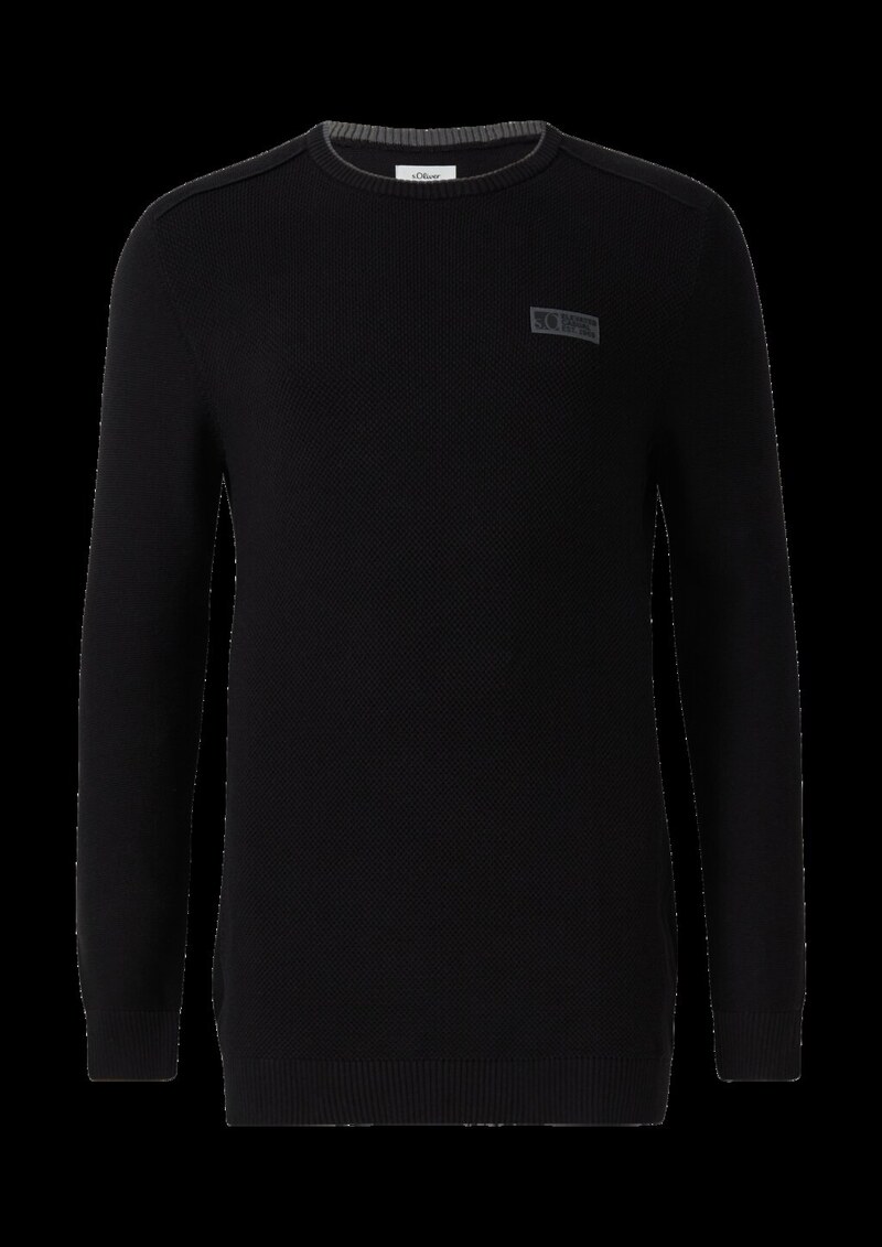 Strickpullover aus Baumwolle mit Struktur