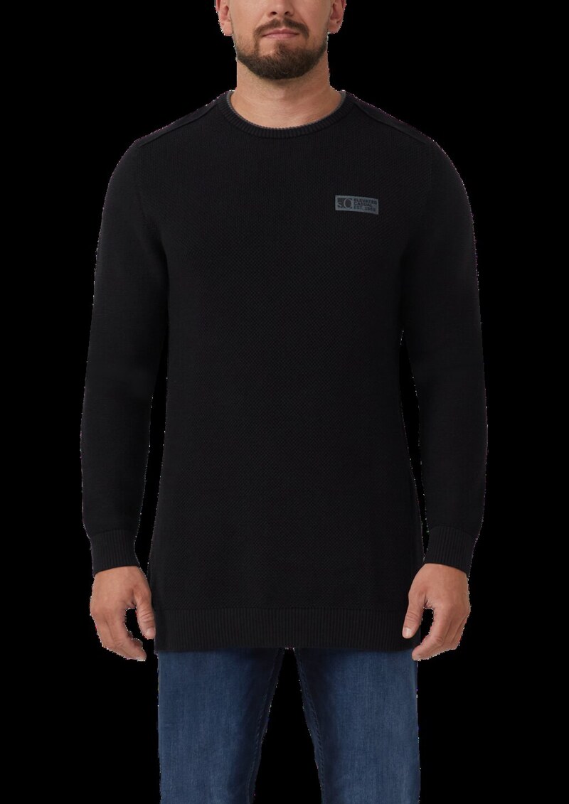 Strickpullover aus Baumwolle mit Struktur