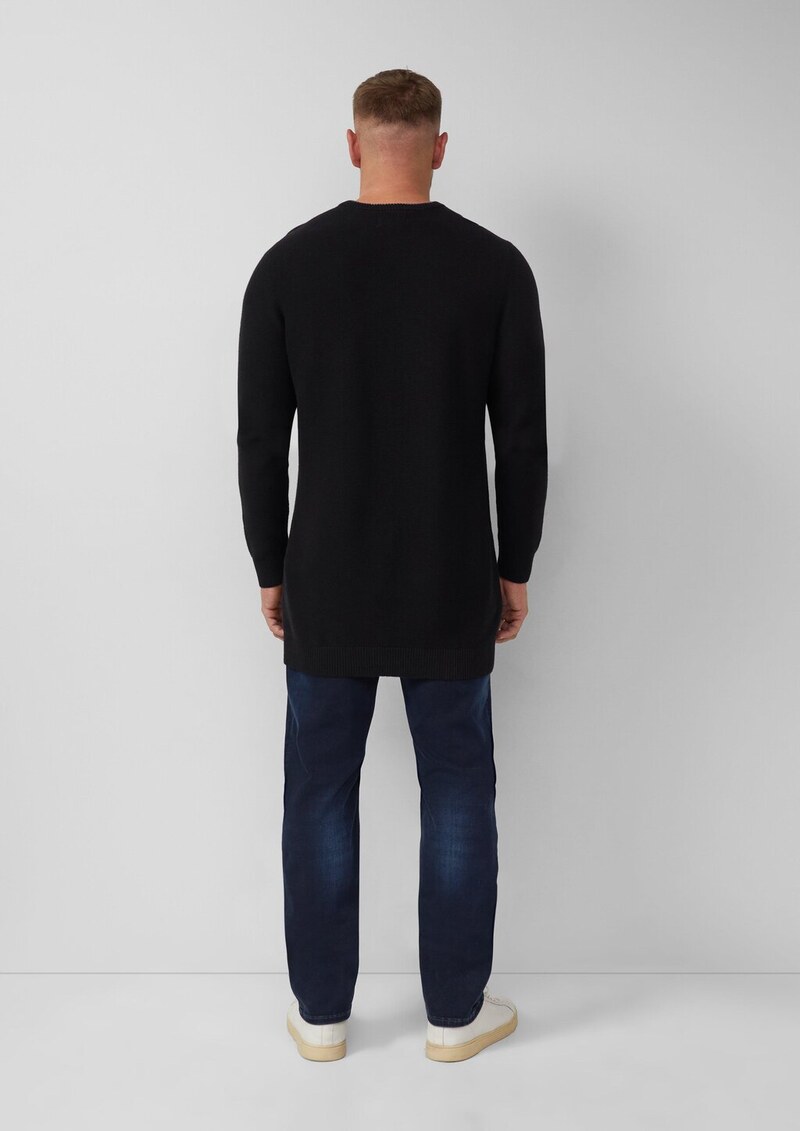 Strickpullover aus Baumwolle mit Struktur