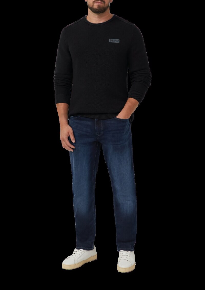 Strickpullover aus Baumwolle mit Struktur