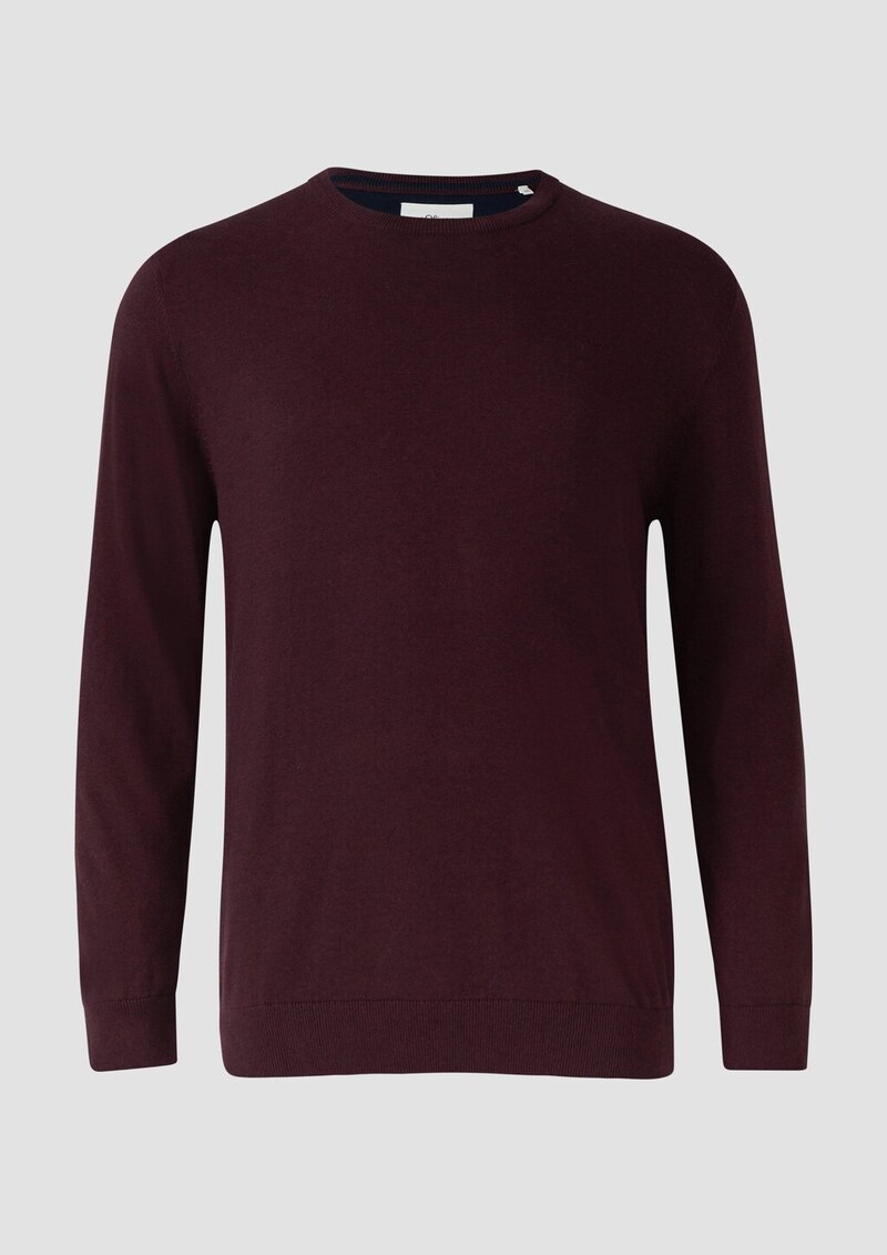 Baumwollpullover mit Logo-Stickerei