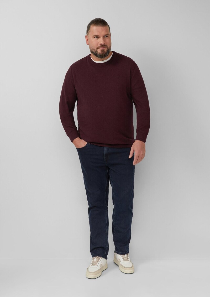 Baumwollpullover mit Logo-Stickerei