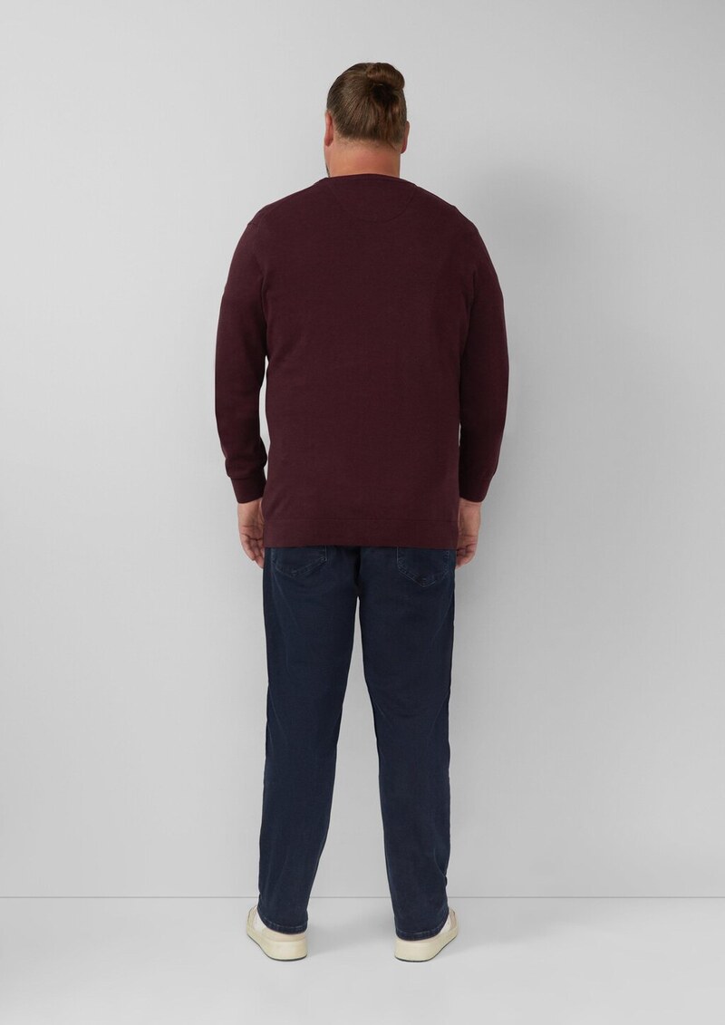 Baumwollpullover mit Logo-Stickerei