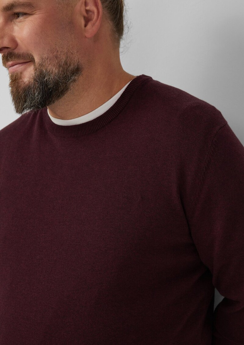 Baumwollpullover mit Logo-Stickerei