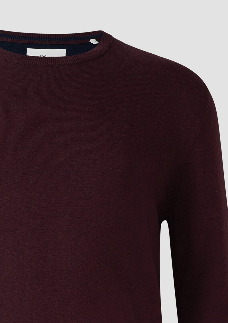 Baumwollpullover mit Logo-Stickerei