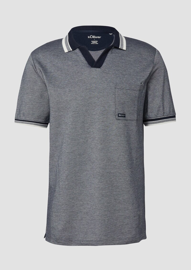 Piqué-Poloshirt in Bi-color-Optik mit Brusttasche
