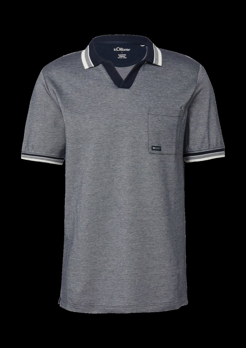 Piqué-Poloshirt in Bi-color-Optik mit Brusttasche