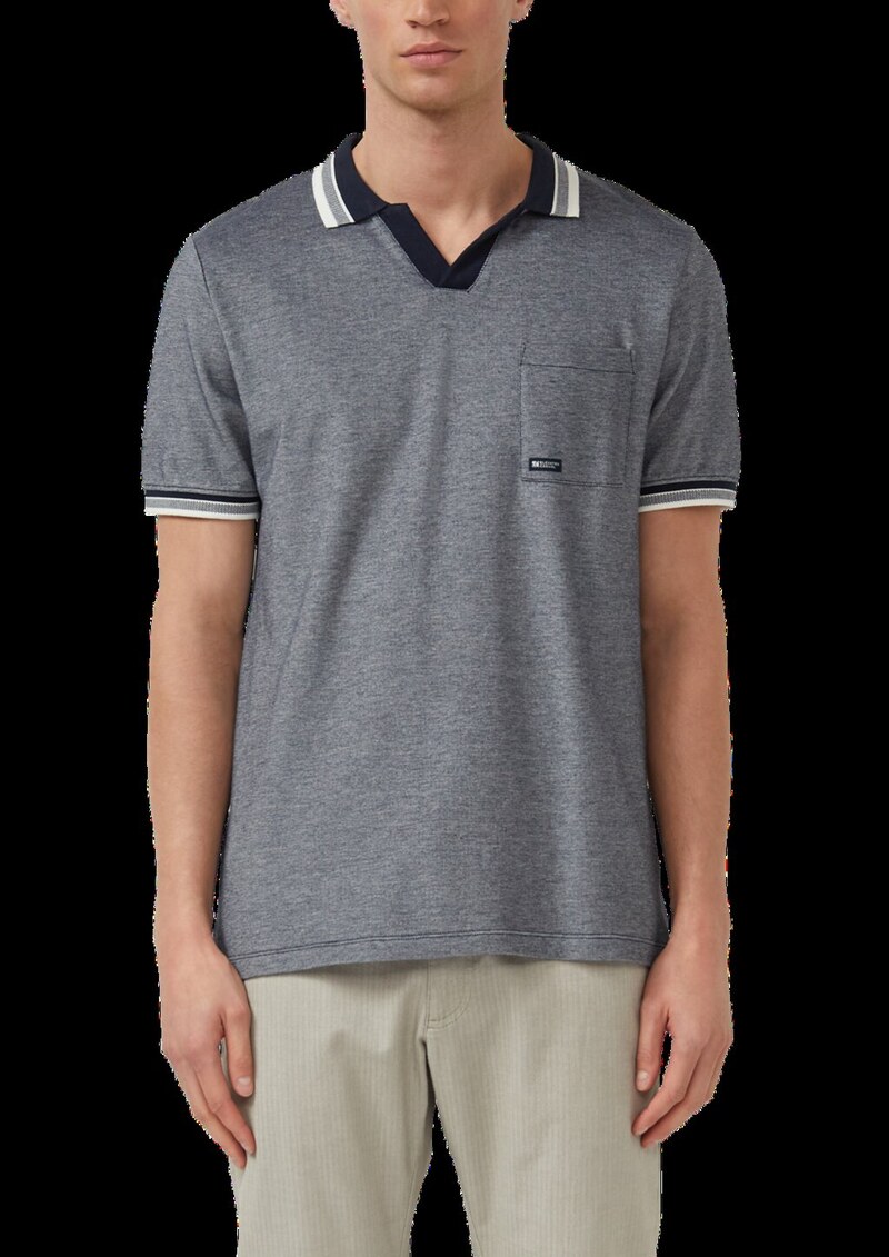 Piqué-Poloshirt in Bi-color-Optik mit Brusttasche