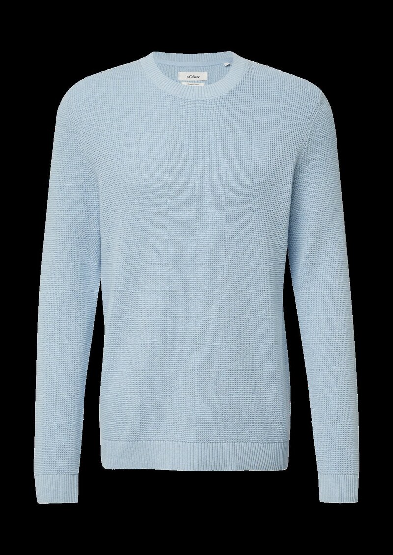 Strickpullover mit Crew Neck und Strukturmuster